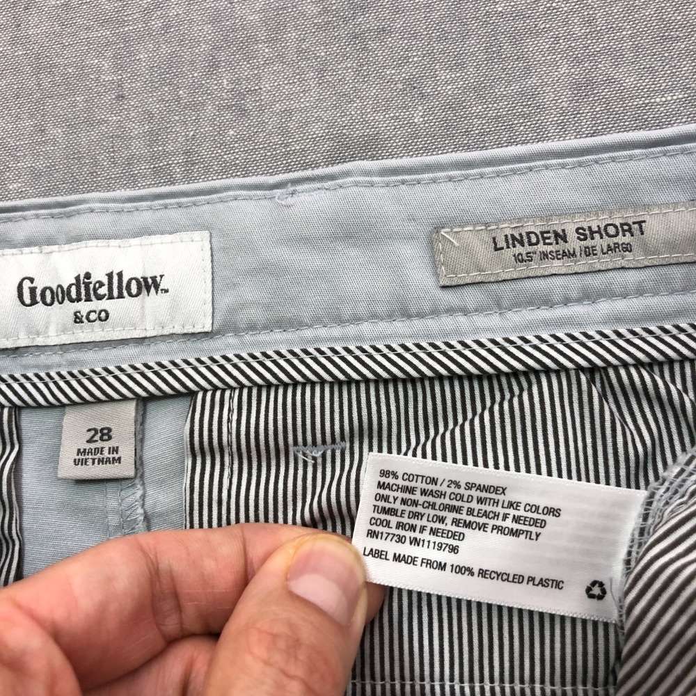 Light Gray Linden Flat Front Slim Chino Short 28 - Picture 7 of 8